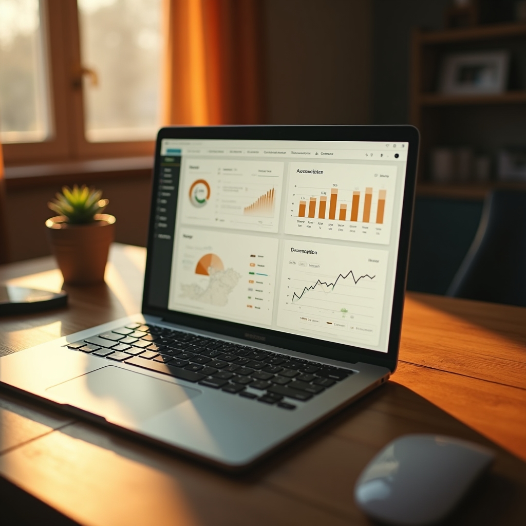 Übersichtliches KPI-Dashboard auf einem Laptop-Bildschirm